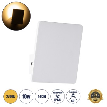 GLOBOSTAR® CUADRADO 60569 Μοντέρνο Φωτιστικό Τοίχου - Απλίκα LED 10W 1000lm 60° AC 220-240V Αδιάβροχο IP65 Θερμό Λευκό 2700K - Bridgelux COB Chip & TÜV SÜD Driver - Λευκό Ματ - Μ14 x Π14 x Υ4.5cm - 5 Χρόνια Εγγύηση GLOBOSTAR® CUADRADO 60569 Μοντέρνο Φωτιστικό Τοίχου - Απλίκα LED 10W 1000lm 60° AC 220-240V Αδιάβροχο IP65 Θερμό Λευκό 2700K - Bridgelux COB Chip & TÜV SÜD Driver - Λευκό Ματ - Μ14 x Π14 x Υ4.5cm - 5 Χρόνια Εγγύηση