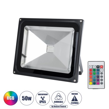 GLOBOSTAR® RGBFLOOD 75602 Προβολέας με IR Ασύρματο Χειριστήριο LED 50W 3250lm 120° AC 220-240V Αδιάβροχο IP66 Πολύχρωμο RGB Dimmable - Μαύρο Ματ - Μ28.5 x Π23.5 x Υ10cm - 2 Χρόνια Εγγύηση GLOBOSTAR® RGBFLOOD 75602 Προβολέας με IR Ασύρματο Χειριστήριο LED 50W 3250lm 120° AC 220-240V Αδιάβροχο IP66 Πολύχρωμο RGB Dimmable - Μαύρο Ματ - Μ28.5 x Π23.5 x Υ10cm - 2 Χρόνια Εγγύηση