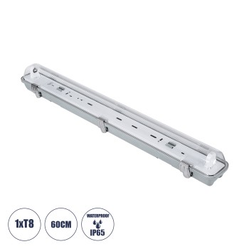 GLOBOSTAR® VIGAS 90610 Γραμμικό Βιομηχανικό Φωτιστικό Σκαφάκι Tri-Proof με Μεταλλικά Clips για 1 x Λάμπα T8 G13 60cm Τύπου Φθορίου LED Τροφοδοσίας Ενός Άκρου 120° AC 220-240V Αδιάβροχο IP65 - Γκρι με Διάφανο Κάλυμμα Πλαστικό PC - Μ66 x Π8 x Υ8cm GLOBOSTAR® VIGAS 90610 Γραμμικό Βιομηχανικό Φωτιστικό Σκαφάκι Tri-Proof με Μεταλλικά Clips για 1 x Λάμπα T8 G13 60cm Τύπου Φθορίου LED Τροφοδοσίας Ενός Άκρου 120° AC 220-240V Αδιάβροχο IP65 - Γκρι με Διάφανο Κάλυμμα Πλαστικό PC - Μ66 x Π8 x Υ8cm