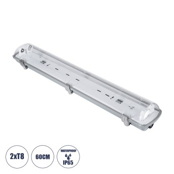 GLOBOSTAR® VIGAS 90611 Γραμμικό Βιομηχανικό Φωτιστικό Σκαφάκι Tri-Proof με Μεταλλικά Clips για 2 x Λάμπες T8 G13 60cm Τύπου Φθορίου LED Τροφοδοσίας Ενός Άκρου 120° AC 220-240V Αδιάβροχο IP65 - Γκρι με Διάφανο Κάλυμμα Πλαστικό PC - Μ66 x Π11.5 x Υ9cm GLOBOSTAR® VIGAS 90611 Γραμμικό Βιομηχανικό Φωτιστικό Σκαφάκι Tri-Proof με Μεταλλικά Clips για 2 x Λάμπες T8 G13 60cm Τύπου Φθορίου LED Τροφοδοσίας Ενός Άκρου 120° AC 220-240V Αδιάβροχο IP65 - Γκρι με Διάφανο Κάλυμμα Πλαστικό PC - Μ66 x Π11.5 x Υ9cm