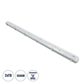 GLOBOSTAR® VIGAS 90615 Γραμμικό Βιομηχανικό Φωτιστικό Σκαφάκι Tri-Proof με Μεταλλικά Clips για 2 x Λάμπες T8 G13 150cm Τύπου Φθορίου LED Τροφοδοσίας Ενός Άκρου 120° AC 220-240V Αδιάβροχο IP65 - Γκρι με Διάφανο Κάλυμμα Πλαστικό PC - Μ156 x Π12 x Υ9cm GLOBOSTAR® VIGAS 90615 Γραμμικό Βιομηχανικό Φωτιστικό Σκαφάκι Tri-Proof με Μεταλλικά Clips για 2 x Λάμπες T8 G13 150cm Τύπου Φθορίου LED Τροφοδοσίας Ενός Άκρου 120° AC 220-240V Αδιάβροχο IP65 - Γκρι με Διάφανο Κάλυμμα Πλαστικό PC - Μ156 x Π12 x Υ9cm