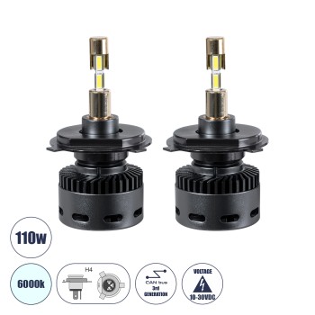 GloboStar® 81504 H4 X10 360° Line KIT Βασικού Φωτισμού Αυτοκινήτου & Φορτηγού 3nd Generation Can-Bus Series LED CREE CXB 110W 22000lm DC 10-30V Αδιάβροχο IP56 Ψυχρό Λευκό 6000K GloboStar® 81504 H4 X10 360° Line KIT Βασικού Φωτισμού Αυτοκινήτου & Φορτηγού 3nd Generation Can-Bus Series LED CREE CXB 110W 22000lm DC 10-30V Αδιάβροχο IP56 Ψυχρό Λευκό 6000K