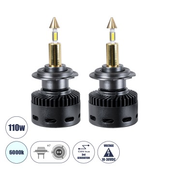 GLOBOSTAR® LEDKITX10 81505 Λάμπα H7 CANbus LED 55W/110W 5500lm/11000lm 360° DC 12-24V Αδιάβροχο IP65 Ψυχρό Λευκό 6000K - CREE COB Chip - Μ3.3 x Π3.3 x Υ7.6cm - Πακέτο 2 Τεμαχίων - 2 Χρόνια Εγγύηση GLOBOSTAR® LEDKITX10 81505 Λάμπα H7 CANbus LED 55W/110W 5500lm/11000lm 360° DC 12-24V Αδιάβροχο IP65 Ψυχρό Λευκό 6000K - CREE COB Chip - Μ3.3 x Π3.3 x Υ7.6cm - Πακέτο 2 Τεμαχίων - 2 Χρόνια Εγγύηση