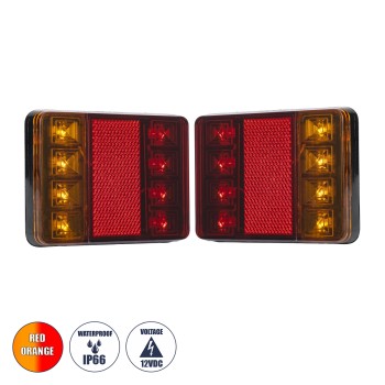GLOBOSTAR® TAILIGHT 79931 Πίσω Φανάρι Οχημάτων LED 9W 450lm 140° DC 12V Αδιάβροχο IP65 Πορτοκαλί & Κόκκινο & Ψυχρό Λευκό 6000K - Μ12 x Π9.5 x Υ2cm - Πακέτο 2 Τεμαχίων - 1 Χρόνο Εγγύηση GLOBOSTAR® TAILIGHT 79931 Πίσω Φανάρι Οχημάτων LED 9W 450lm 140° DC 12V Αδιάβροχο IP65 Πορτοκαλί & Κόκκινο & Ψυχρό Λευκό 6000K - Μ12 x Π9.5 x Υ2cm - Πακέτο 2 Τεμαχίων - 1 Χρόνο Εγγύηση