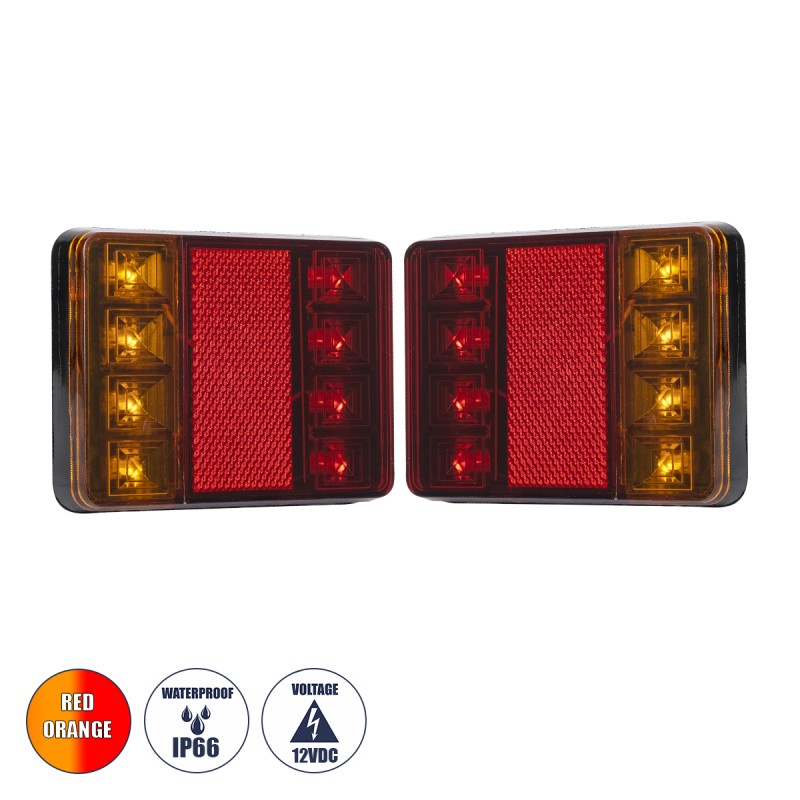 GLOBOSTAR® TAILIGHT 79931 Πίσω Φανάρι Οχημάτων LED 9W 450lm 140° DC 12V Αδιάβροχο IP65 Πορτοκαλί & Κόκκινο & Ψυχρό Λευκό 6000K - Μ12 x Π9.5 x Υ2cm - Πακέτο 2 Τεμαχίων - 1 Χρόνο Εγγύηση GLOBOSTAR® TAILIGHT 79931 Πίσω Φανάρι Οχημάτων LED 9W 450lm 140° DC 12V Αδιάβροχο IP65 Πορτοκαλί & Κόκκινο & Ψυχρό Λευκό 6000K - Μ12 x Π9.5 x Υ2cm - Πακέτο 2 Τεμαχίων - 1 Χρόνο Εγγύηση