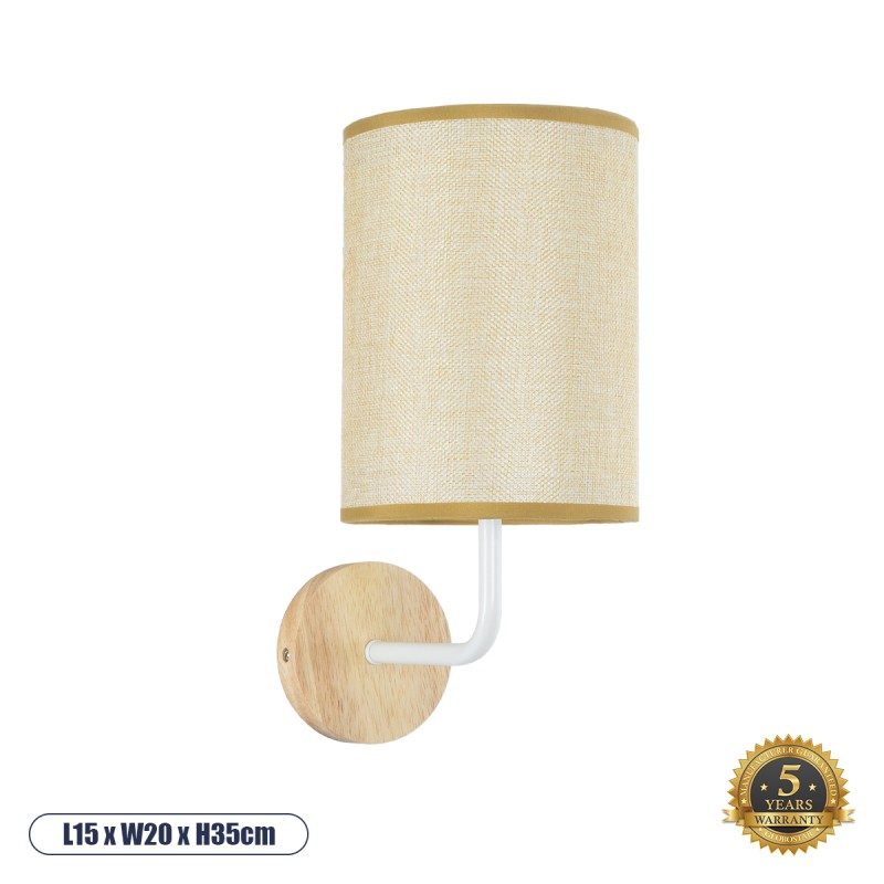 GLOBOSTAR® OASIS 00884 Μοντέρνο Φωτιστικό Τοίχου - Απλίκα με Ντουί 1 x E27 AC 220-240V IP20 - Λευκό & Μπεζ - Μ15 x Π20 x Υ35cm GLOBOSTAR® OASIS 00884 Μοντέρνο Φωτιστικό Τοίχου - Απλίκα με Ντουί 1 x E27 AC 220-240V IP20 - Λευκό & Μπεζ - Μ15 x Π20 x Υ35cm