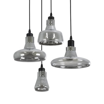 GLOBOSTAR® FEMINE 01011 Μοντέρνο Κρεμαστό Φωτιστικό Οροφής με Ντουί 4 x E27 AC 220-240V IP20 - Γκρι & Μαύρο - Μ70 x Π70 x Y24.5cm - Σετ 4 Τεμαχίων GLOBOSTAR® FEMINE 01011 Μοντέρνο Κρεμαστό Φωτιστικό Οροφής με Ντουί 4 x E27 AC 220-240V IP20 - Γκρι & Μαύρο - Μ70 x Π70 x Y24.5cm - Σετ 4 Τεμαχίων