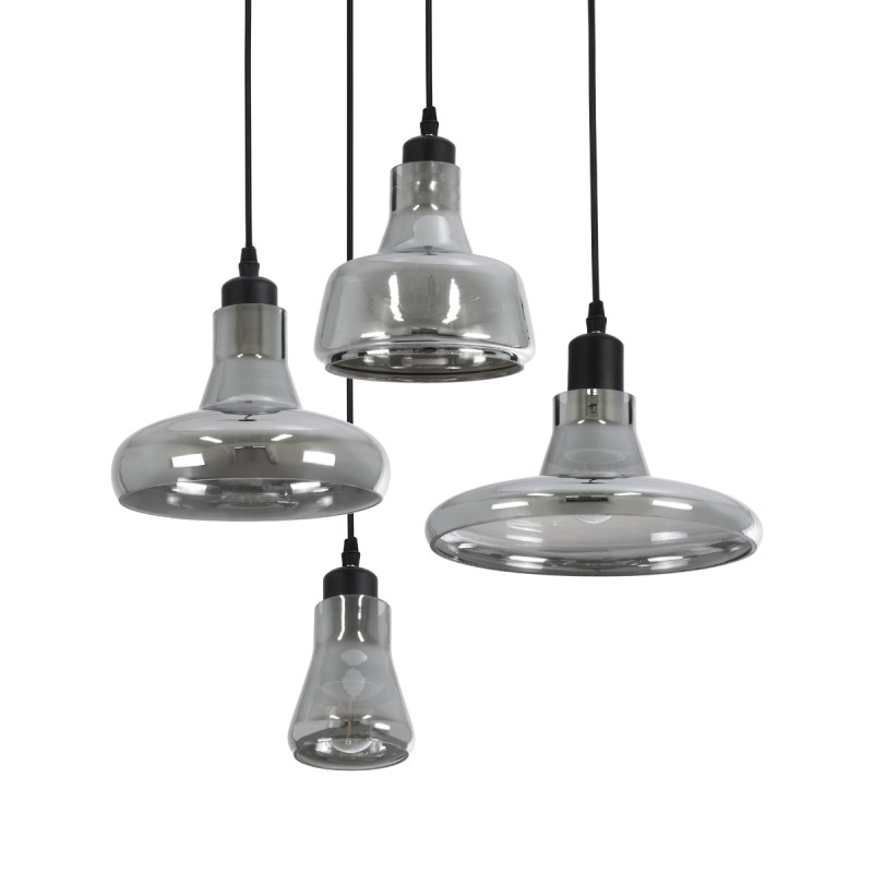 GLOBOSTAR® FEMINE 01011 Μοντέρνο Κρεμαστό Φωτιστικό Οροφής με Ντουί 4 x E27 AC 220-240V IP20 - Γκρι & Μαύρο - Μ70 x Π70 x Y24.5cm - Σετ 4 Τεμαχίων GLOBOSTAR® FEMINE 01011 Μοντέρνο Κρεμαστό Φωτιστικό Οροφής με Ντουί 4 x E27 AC 220-240V IP20 - Γκρι & Μαύρο - Μ70 x Π70 x Y24.5cm - Σετ 4 Τεμαχίων