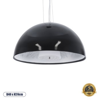 GLOBOSTAR® SERENIA 01151 Μοντέρνο Κρεμαστό Φωτιστικό Οροφής με Ντουί 1 x E27 AC 220-240V IP20 - Μαύρο & Λευκό - Μ40 x Π40 x Υ20cm GLOBOSTAR® SERENIA 01151 Μοντέρνο Κρεμαστό Φωτιστικό Οροφής με Ντουί 1 x E27 AC 220-240V IP20 - Μαύρο & Λευκό - Μ40 x Π40 x Υ20cm
