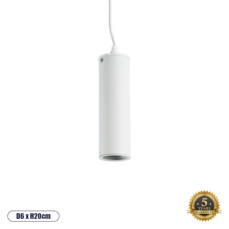 GLOBOSTAR® CANNON 01274 Μοντέρνο Κρεμαστό Φωτιστικό Οροφής με Ντουί 1 x GU10 AC 220-240V IP20 - Λευκό - Μ6 x Π6 x Y20cm GLOBOSTAR® CANNON 01274 Μοντέρνο Κρεμαστό Φωτιστικό Οροφής με Ντουί 1 x GU10 AC 220-240V IP20 - Λευκό - Μ6 x Π6 x Y20cm