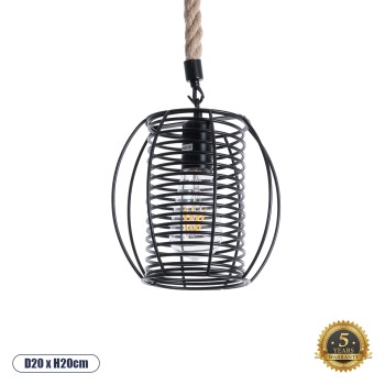 GLOBOSTAR® ORVAL 01689 Μοντέρνο Κρεμαστό Φωτιστικό Οροφής με Ντουί 1 x E27 AC 220-240V IP20 - Μαύρο & Μπεζ - Μ20 x Π20 x Υ20cm GLOBOSTAR® ORVAL 01689 Μοντέρνο Κρεμαστό Φωτιστικό Οροφής με Ντουί 1 x E27 AC 220-240V IP20 - Μαύρο & Μπεζ - Μ20 x Π20 x Υ20cm