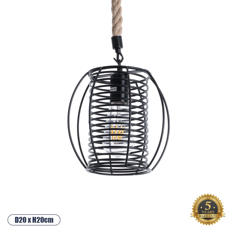 GLOBOSTAR® ORVAL 01689 Μοντέρνο Κρεμαστό Φωτιστικό Οροφής με Ντουί 1 x E27 AC 220-240V IP20 - Μαύρο & Μπεζ - Μ20 x Π20 x Υ20cm GLOBOSTAR® ORVAL 01689 Μοντέρνο Κρεμαστό Φωτιστικό Οροφής με Ντουί 1 x E27 AC 220-240V IP20 - Μαύρο & Μπεζ - Μ20 x Π20 x Υ20cm