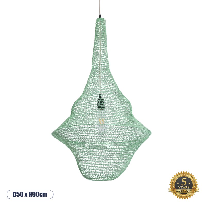 GLOBOSTAR® KENTUCKY 01876 Vintage Κρεμαστό Φωτιστικό Οροφής με Ντουί 1 x E27 AC 220-240V IP20 - Τιρκουάζ - Μ50 x Π50 x Υ90cm GLOBOSTAR® KENTUCKY 01876 Vintage Κρεμαστό Φωτιστικό Οροφής με Ντουί 1 x E27 AC 220-240V IP20 - Τιρκουάζ - Μ50 x Π50 x Υ90cm