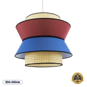 GLOBOSTAR® SAIGE 01919 Boho Κρεμαστό Φωτιστικό Οροφής με Ντουί 1 x E27 AC 220-240V IP20 - Πολύχρωμο - Μ50 x Π50 x Υ43cm GLOBOSTAR® SAIGE 01919 Boho Κρεμαστό Φωτιστικό Οροφής με Ντουί 1 x E27 AC 220-240V IP20 - Πολύχρωμο - Μ50 x Π50 x Υ43cm