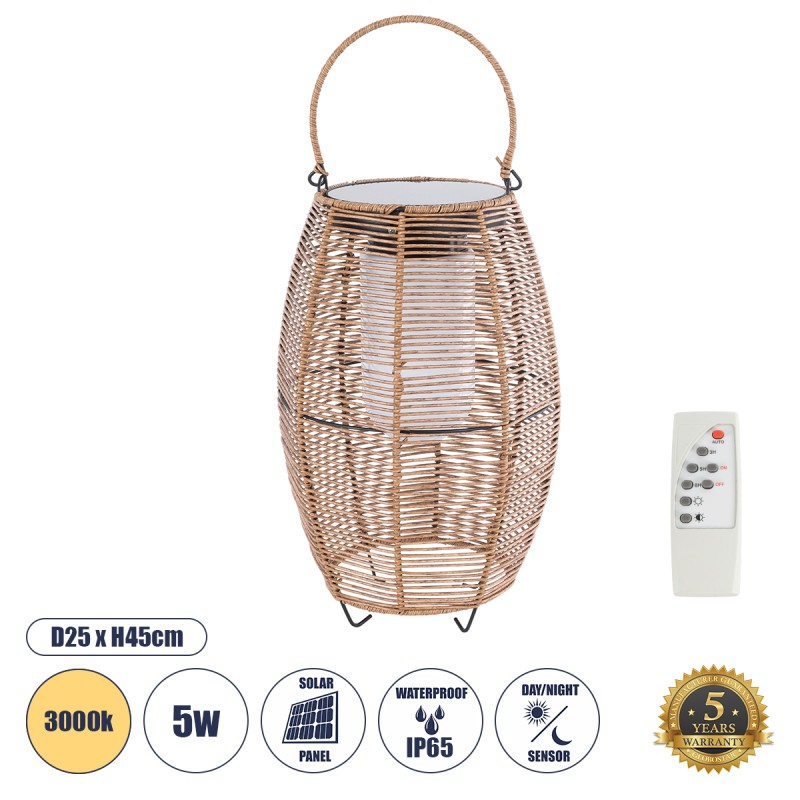 GloboStar® HESPELER 02305 Boho Αυτόνομο Ηλιακό Κρεμαστό/Επιτραπέζιο Φωτιστικό Πορτατίφ LED 5W 200lm 180° με Ενσωματωμένη Μπαταρία IP65 Θερμό Λευκό 3000K Μπεζ Ξύλο - Μ25 x Π25 x Υ45cm - 2 Χρόνια Εγγύηση GloboStar® HESPELER 02305 Boho Αυτόνομο Ηλιακό Κρεμαστό/Επιτραπέζιο Φωτιστικό Πορτατίφ LED 5W 200lm 180° με Ενσωματωμένη Μπαταρία IP65 Θερμό Λευκό 3000K Μπεζ Ξύλο - Μ25 x Π25 x Υ45cm - 2 Χρόνια Εγγύηση