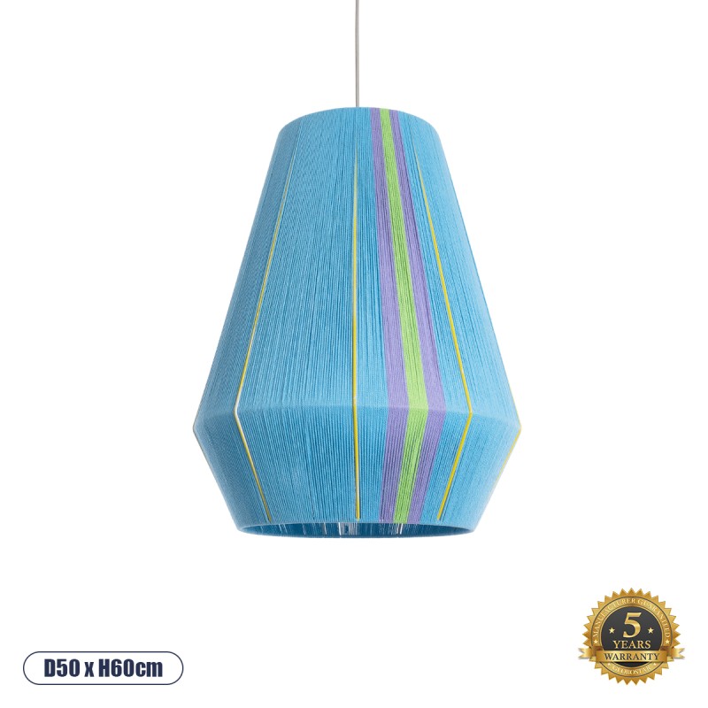 GLOBOSTAR® SALERNO 02336 Boho Κρεμαστό Φωτιστικό Οροφής με Ντουί 1 x E27 AC 220-240V IP20 - Πολύχρωμο - Μ50 x Π50 x Υ60cm