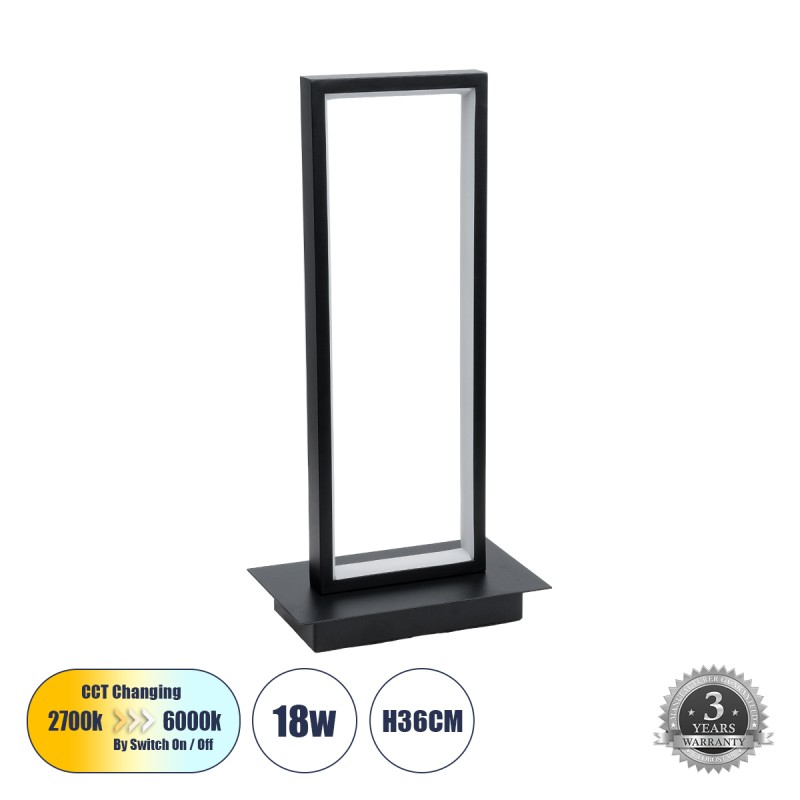 GloboStar® CORNELIE 60460 Επιτραπέζιο Φωτιστικό LED CCT 18W 1980lm 200° AC 220-240V - Εναλλαγή Φωτισμού μέσω Διακόπτη On/Off All In One Ψυχρό 6000k+Φυσικό 4500k+Θερμό 2700k Μ18 x Π10 x Υ36cm - Mαύρο - 3 Χρόνια Εγγύηση GloboStar® CORNELIE 60460 Επιτραπέζιο Φωτιστικό LED CCT 18W 1980lm 200° AC 220-240V - Εναλλαγή Φωτισμού μέσω Διακόπτη On/Off All In One Ψυχρό 6000k+Φυσικό 4500k+Θερμό 2700k Μ18 x Π10 x Υ36cm - Mαύρο - 3 Χρόνια Εγγύηση