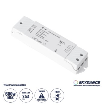 GloboStar® 73128 S1-A SKYDANCE AC Triac Amplifier 1 Κανάλι AC 100-240V 1 x 2.5A 600W - Max 2.5A 600W - IP20  Μ17.5 x Π4.5 x Υ2.5cm - 5 Χρόνια Εγγύηση GloboStar® 73128 S1-A SKYDANCE AC Triac Amplifier 1 Κανάλι AC 100-240V 1 x 2.5A 600W - Max 2.5A 600W - IP20  Μ17.5 x Π4.5 x Υ2.5cm - 5 Χρόνια Εγγύηση