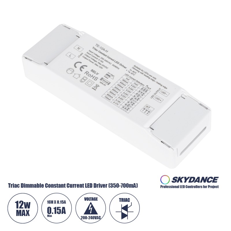 GloboStar® 73131 TE-12A-H SKYDANCE AC Triac Dimmable Constant Current LED Driver 1 Κανάλι AC 200-240V 1 x 0.15A 12W - Max 0.15A 12W - IP20 Μ11.1 x Π3.7 x Υ2cm - 5 Χρόνια Εγγύηση GloboStar® 73131 TE-12A-H SKYDANCE AC Triac Dimmable Constant Current LED Driver 1 Κανάλι AC 200-240V 1 x 0.15A 12W - Max 0.15A 12W - IP20 Μ11.1 x Π3.7 x Υ2cm - 5 Χρόνια Εγγύηση