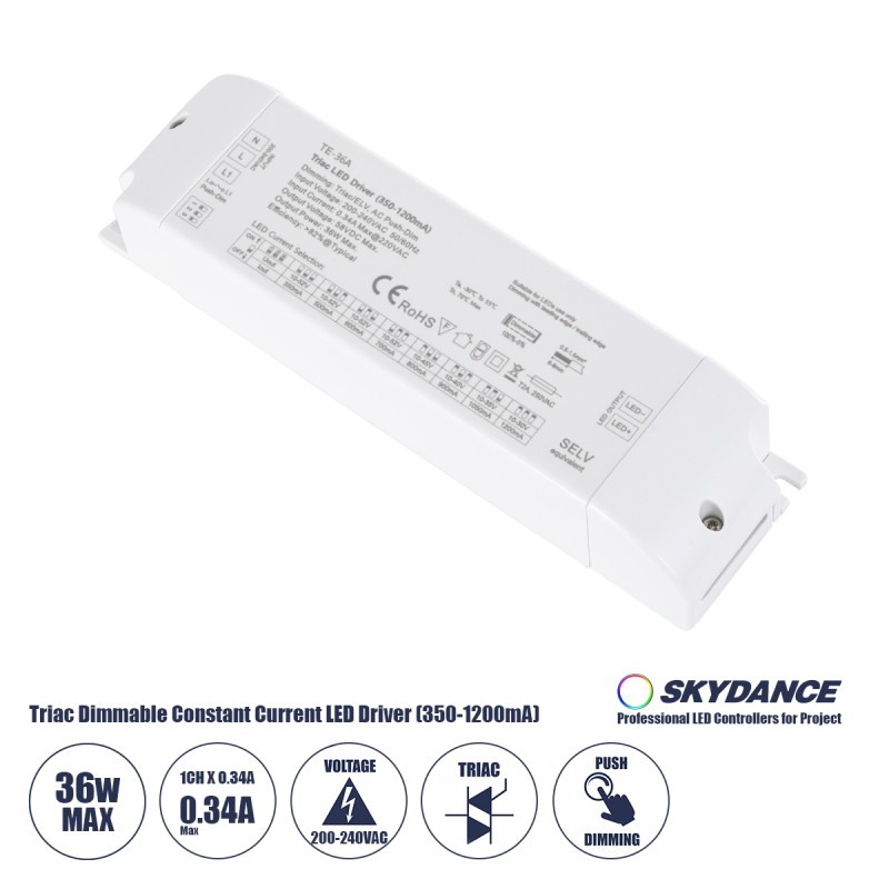 GLOBOSTAR® SKYDANCE-TE-36A 73135 DC Triac & Push Dimmer CC Τροφοδοτικό/Μετασχηματιστής SELV με 1 x 320-1200mA 36W Κανάλι AC 220-240V σε DC 10-52V 1200mA 36W Max IP20 - Triac & Push Dimming - Μ17.5 x Π4.4 x Υ3cm - 5 Χρόνια Εγγύηση GLOBOSTAR® SKYDANCE-TE-36A 73135 DC Triac & Push Dimmer CC Τροφοδοτικό/Μετασχηματιστής SELV με 1 x 320-1200mA 36W Κανάλι AC 220-240V σε DC 10-52V 1200mA 36W Max IP20 - Triac & Push Dimming - Μ17.5 x Π4.4 x Υ3cm - 5 Χρόνια Εγγύηση