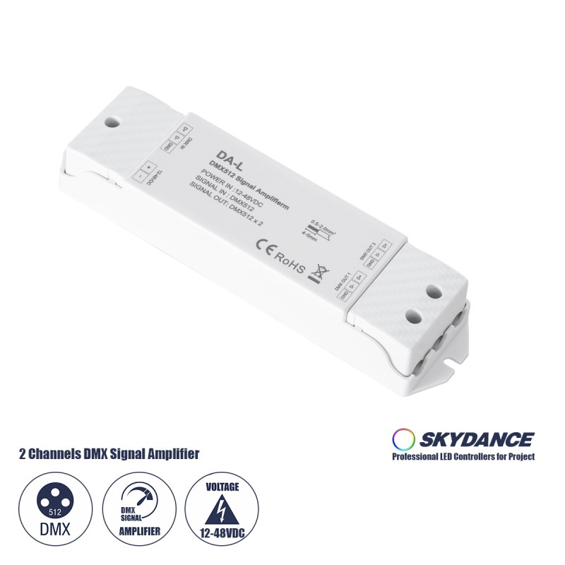 GloboStar® 73138 DA-L SKYDANCE DC DMX512 Signal Amplifier 2 Καναλιών DC 12-48V - IP20  Μ17.5 x Π4.5 x Υ2.5cm - 5 Χρόνια Εγγύηση GloboStar® 73138 DA-L SKYDANCE DC DMX512 Signal Amplifier 2 Καναλιών DC 12-48V - IP20  Μ17.5 x Π4.5 x Υ2.5cm - 5 Χρόνια Εγγύηση