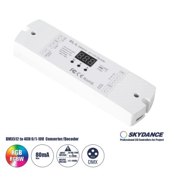 GloboStar® 73140 DL-L SKYDANCE AC DMX512 to 0/1-10V Converter / Decoder 4 Καναλιών - 2 Inputs DC 12-24V ή AC 100-240V - IP20  Μ17 x Π5 x Υ2.5cm - 5 Χρόνια Εγγύηση GloboStar® 73140 DL-L SKYDANCE AC DMX512 to 0/1-10V Converter / Decoder 4 Καναλιών - 2 Inputs DC 12-24V ή AC 100-240V - IP20  Μ17 x Π5 x Υ2.5cm - 5 Χρόνια Εγγύηση