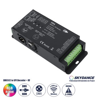 GloboStar® 73141 DSA SKYDANCE DC RF 2.4Ghz DMX512 to SPI Decoder DC 5-24V - IP20 Π16.5 x Π7 x Υ3.7cm - 5 Χρόνια Εγγύηση GloboStar® 73141 DSA SKYDANCE DC RF 2.4Ghz DMX512 to SPI Decoder DC 5-24V - IP20 Π16.5 x Π7 x Υ3.7cm - 5 Χρόνια Εγγύηση