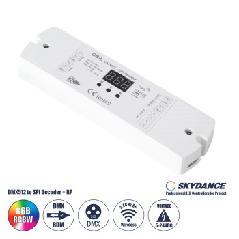 GloboStar® 73142 DS-L SKYDANCE DC RF 2.4Ghz DMX512 to SPI Decoder DC 5-24V - IP20  Μ17 x Π5 x Υ2.5cm - 5 Χρόνια Εγγύηση GloboStar® 73142 DS-L SKYDANCE DC RF 2.4Ghz DMX512 to SPI Decoder DC 5-24V - IP20  Μ17 x Π5 x Υ2.5cm - 5 Χρόνια Εγγύηση