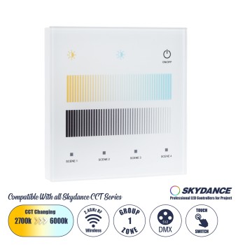 GloboStar® 73151 T12-S SKYDANCE Ασύρματο DMX512 Επιτοίχιο Χειριστήριο RF 2.4Ghz 1 Group για όλα τα SKYDANCE DMX512 Controller AC 100-240V Max 0.1A - IP20 Μ8.5 x Μ8.5 x Π8.5 x Υ3.5cm - 5 Χρόνια Εγγύηση GloboStar® 73151 T12-S SKYDANCE Ασύρματο DMX512 Επιτοίχιο Χειριστήριο RF 2.4Ghz 1 Group για όλα τα SKYDANCE DMX512 Controller AC 100-240V Max 0.1A - IP20 Μ8.5 x Μ8.5 x Π8.5 x Υ3.5cm - 5 Χρόνια Εγγύηση