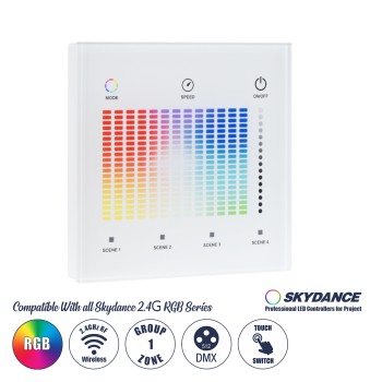 GloboStar® 73152 T13-S SKYDANCE Ασύρματο DMX512 Επιτοίχιο Χειριστήριο RF 2.4Ghz 1 Group για όλα τα SKYDANCE DMX512 Controller AC 100-240V Max 0.1A - IP20 Μ8.5 x Μ8.5 x Π8.5 x Υ3.5cm - 5 Χρόνια Εγγύηση GloboStar® 73152 T13-S SKYDANCE Ασύρματο DMX512 Επιτοίχιο Χειριστήριο RF 2.4Ghz 1 Group για όλα τα SKYDANCE DMX512 Controller AC 100-240V Max 0.1A - IP20 Μ8.5 x Μ8.5 x Π8.5 x Υ3.5cm - 5 Χρόνια Εγγύηση