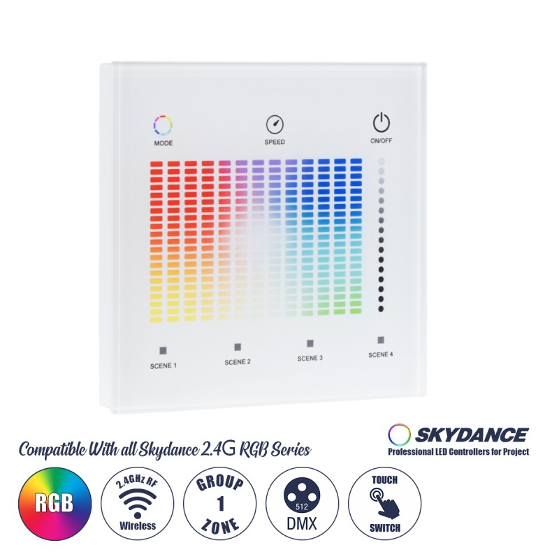 GloboStar® 73152 T13-S SKYDANCE Ασύρματο DMX512 Επιτοίχιο Χειριστήριο RF 2.4Ghz 1 Group για όλα τα SKYDANCE DMX512 Controller AC 100-240V Max 0.1A - IP20 Μ8.5 x Μ8.5 x Π8.5 x Υ3.5cm - 5 Χρόνια Εγγύηση GloboStar® 73152 T13-S SKYDANCE Ασύρματο DMX512 Επιτοίχιο Χειριστήριο RF 2.4Ghz 1 Group για όλα τα SKYDANCE DMX512 Controller AC 100-240V Max 0.1A - IP20 Μ8.5 x Μ8.5 x Π8.5 x Υ3.5cm - 5 Χρόνια Εγγύηση