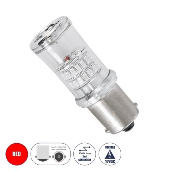 GloboStar® 1156 - BA15S - P21W 81227 Λάμπα Αυτοκινήτου & Μοτοσυκλέτας LED  2rd Generation Can-Bus Series 48xSMD4014 3W 430lm 360° - DC 12-16V IP20 - Φ2 x Υ5cm - Κόκκινο - 2 Χρόνια Εγγύηση GloboStar® 1156 - BA15S - P21W 81227 Λάμπα Αυτοκινήτου & Μοτοσυκλέτας LED  2rd Generation Can-Bus Series 48xSMD4014 3W 430lm 360° - DC 12-16V IP20 - Φ2 x Υ5cm - Κόκκινο - 2 Χρόνια Εγγύηση