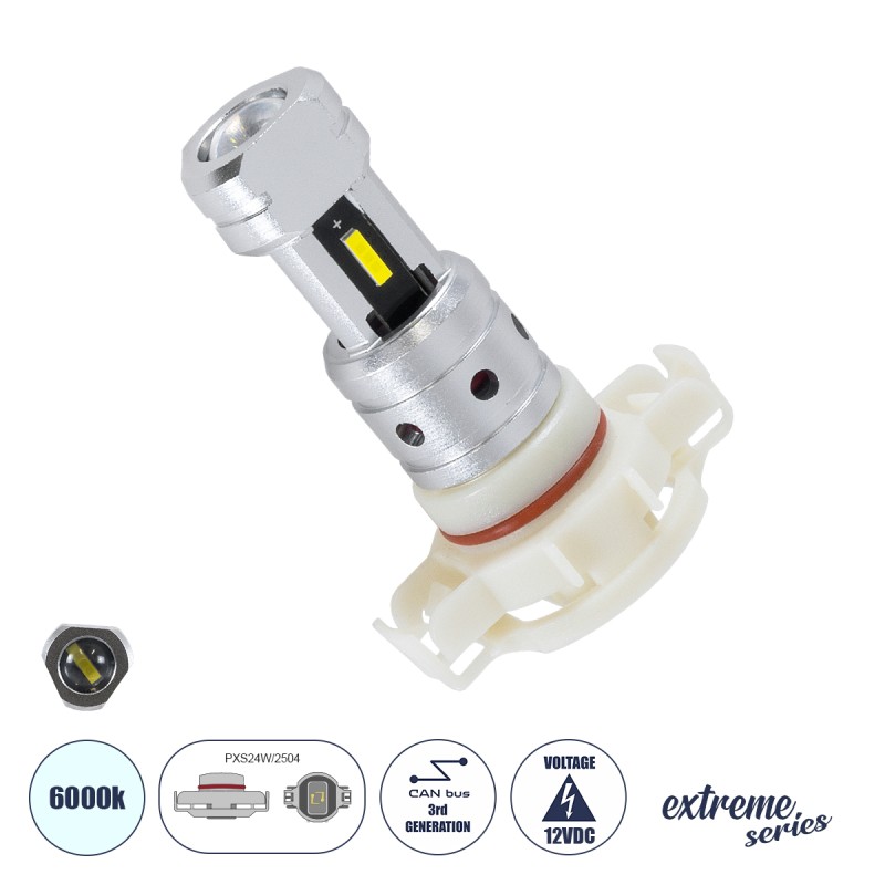 GloboStar® 81507 Λάμπα Αυτοκινήτου & Μοτοσυκλέτας LED PXS24W/2504 3rd Generation Can-Bus Extreme Series 5xSMD1860 CSP 8.5W 1200lm 360° DC 12V IP20 - Μ4 x Π2.8 x Υ6cm Λευκό - Ψυχρό Λευκό 6000K - 2 Χρόνια Εγγύηση GloboStar® 81507 Λάμπα Αυτοκινήτου & Μοτοσυκλέτας LED PXS24W/2504 3rd Generation Can-Bus Extreme Series 5xSMD1860 CSP 8.5W 1200lm 360° DC 12V IP20 - Μ4 x Π2.8 x Υ6cm Λευκό - Ψυχρό Λευκό 6000K - 2 Χρόνια Εγγύηση