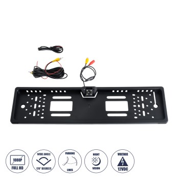 GloboStar® 86012 Σύστημα Παρκαρίσματος 170° σε Πλαίσιο Πινακίδας, 1 Night Vision Κάμερα με Parking Lines LCD 1080p CMOS Signal DC 12V Μ55 x Π14x Υ2cm - 2 Χρόνια Εγγύηση GloboStar® 86012 Σύστημα Παρκαρίσματος 170° σε Πλαίσιο Πινακίδας, 1 Night Vision Κάμερα με Parking Lines LCD 1080p CMOS Signal DC 12V Μ55 x Π14x Υ2cm - 2 Χρόνια Εγγύηση