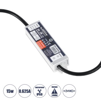 GloboStar® 60960 Αδιάβροχο Τροφοδοτικό SELV για Προϊόντα Φωτισμού LED 15W 0.625A - AC 220-240V σε DC 24V με 1.2m VDE Καλώδιο Παροχής & Εξόδου Τροφοδοσίας - Αδιάβροχο IP68 - M12 x W3 x H2cm  - 3 Χρόνια Εγγύηση GloboStar® 60960 Αδιάβροχο Τροφοδοτικό SELV για Προϊόντα Φωτισμού LED 15W 0.625A - AC 220-240V σε DC 24V με 1.2m VDE Καλώδιο Παροχής & Εξόδου Τροφοδοσίας - Αδιάβροχο IP68 - M12 x W3 x H2cm  - 3 Χρόνια Εγγύηση