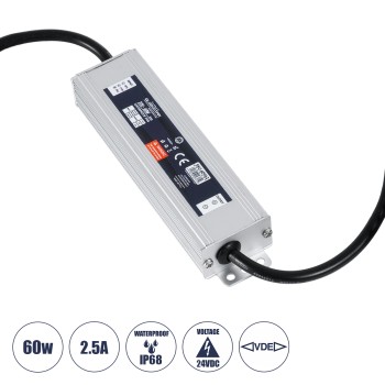 GLOBOSTAR® LUMISPLASH 60962 Τροφοδοτικό/Μετασχηματιστής Class II SELV 60W 2.5A DC 24V Αδιάβροχο IP68 - AC 220-240V σε DC 24V - Μ15 x Π3.5 x Υ2cm - 3 Χρόνια Εγγύηση GLOBOSTAR® LUMISPLASH 60962 Τροφοδοτικό/Μετασχηματιστής Class II SELV 60W 2.5A DC 24V Αδιάβροχο IP68 - AC 220-240V σε DC 24V - Μ15 x Π3.5 x Υ2cm - 3 Χρόνια Εγγύηση