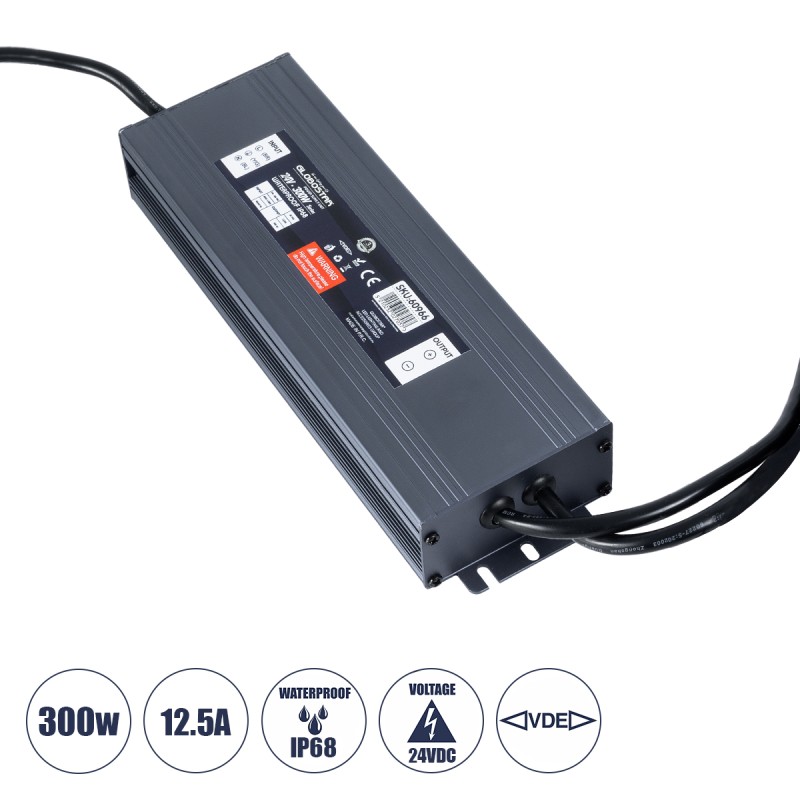 GLOBOSTAR® LUMISPLASH 60966 Τροφοδοτικό/Μετασχηματιστής Class II SELV 300W 12.5A DC 24V Αδιάβροχο IP68 - AC 220-240V σε DC 24V - M23.5 x W7.5 x H3.6cm - 3 Χρόνια Εγγύηση GLOBOSTAR® LUMISPLASH 60966 Τροφοδοτικό/Μετασχηματιστής Class II SELV 300W 12.5A DC 24V Αδιάβροχο IP68 - AC 220-240V σε DC 24V - M23.5 x W7.5 x H3.6cm - 3 Χρόνια Εγγύηση