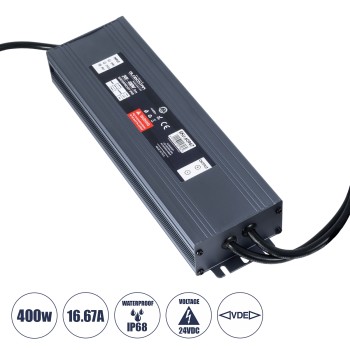 GLOBOSTAR® LUMISPLASH 60967 Τροφοδοτικό/Μετασχηματιστής Class II SELV 400W 16.67A DC 24V Αδιάβροχο IP68 - AC 220-240V σε DC 24V - M25.5 x W7.5 x H4cm - 3 Χρόνια Εγγύηση GLOBOSTAR® LUMISPLASH 60967 Τροφοδοτικό/Μετασχηματιστής Class II SELV 400W 16.67A DC 24V Αδιάβροχο IP68 - AC 220-240V σε DC 24V - M25.5 x W7.5 x H4cm - 3 Χρόνια Εγγύηση