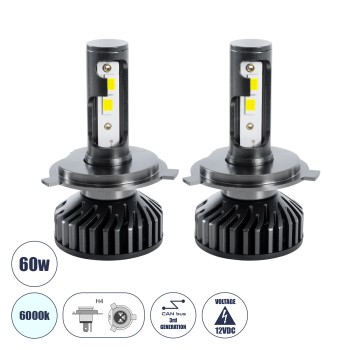 GLOBOSTAR® LEDKITF2 82022 Λάμπα H4 CANbus LED 30W/60W 3500lm/7000lm 360° DC 12-24V Αδιάβροχο IP65 Ψυχρό Λευκό 6000K - CREE COB Chip - Μ4 x Π4 x Υ7cm - Πακέτο 2 Τεμαχίων - 2 Χρόνια Εγγύηση GLOBOSTAR® LEDKITF2 82022 Λάμπα H4 CANbus LED 30W/60W 3500lm/7000lm 360° DC 12-24V Αδιάβροχο IP65 Ψυχρό Λευκό 6000K - CREE COB Chip - Μ4 x Π4 x Υ7cm - Πακέτο 2 Τεμαχίων - 2 Χρόνια Εγγύηση