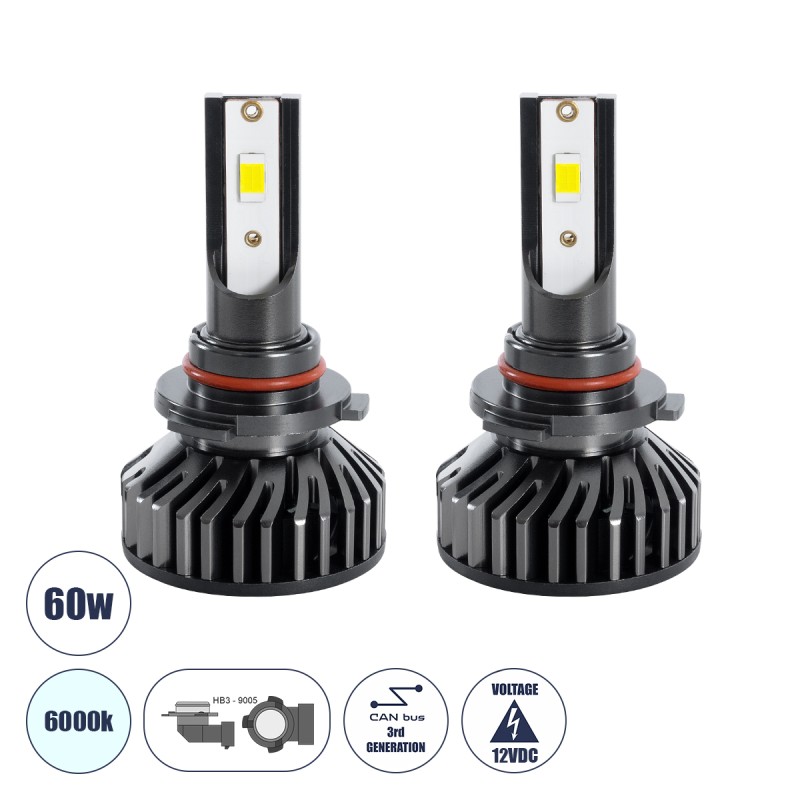 GLOBOSTAR® LEDKITF2 82029 Λάμπα HB3 9005 CANbus LED 30W/60W 3500lm/7000lm 360° DC 12-24V Αδιάβροχο IP65 Ψυχρό Λευκό 6000K - CREE COB Chip - Μ4 x Π4 x Υ6.6cm - Πακέτο 2 Τεμαχίων - 2 Χρόνια Εγγύηση GLOBOSTAR® LEDKITF2 82029 Λάμπα HB3 9005 CANbus LED 30W/60W 3500lm/7000lm 360° DC 12-24V Αδιάβροχο IP65 Ψυχρό Λευκό 6000K - CREE COB Chip - Μ4 x Π4 x Υ6.6cm - Πακέτο 2 Τεμαχίων - 2 Χρόνια Εγγύηση
