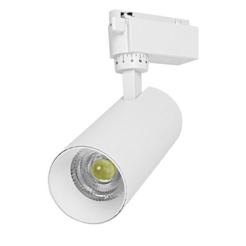 Globostar S-40016 Μονοφασικό Bridgelux COB LED Λευκό Φωτιστικό Σποτ Ράγας 20W 230V 2600lm 30° Ψυχρό Λευκό 6000k Globostar S-40016 Μονοφασικό Bridgelux COB LED Λευκό Φωτιστικό Σποτ Ράγας 20W 230V 2600lm 30° Ψυχρό Λευκό 6000k