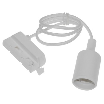 GloboStar S-40055 Διφασικός Connector 3 Καλωδίων με 1 Μέτρο Υφασμάτινο Καλώδιο και Ντουί E27 για Λευκή Ράγα Οροφής GloboStar S-40055 Διφασικός Connector 3 Καλωδίων με 1 Μέτρο Υφασμάτινο Καλώδιο και Ντουί E27 για Λευκή Ράγα Οροφής