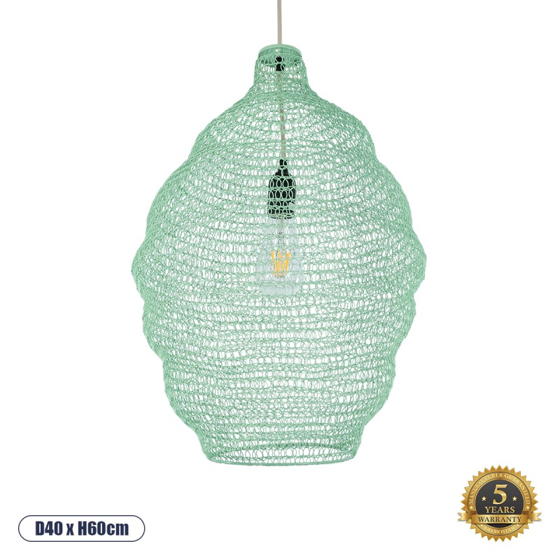 GLOBOSTAR® KENTUCKY 01900 Vintage Κρεμαστό Φωτιστικό Οροφής με Ντουί 1 x E27 AC 220-240V IP20 - Τιρκουάζ - Μ40 x Π40 x Y60cm GLOBOSTAR® KENTUCKY 01900 Vintage Κρεμαστό Φωτιστικό Οροφής με Ντουί 1 x E27 AC 220-240V IP20 - Τιρκουάζ - Μ40 x Π40 x Y60cm