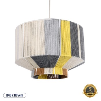 GLOBOSTAR® SALERNO 02388 Boho Κρεμαστό Φωτιστικό Οροφής με Ντουί 1 x E27 AC 220-240V IP20 - Πολύχρωμο - Μ40 x Π40 x Υ35cm GLOBOSTAR® SALERNO 02388 Boho Κρεμαστό Φωτιστικό Οροφής με Ντουί 1 x E27 AC 220-240V IP20 - Πολύχρωμο - Μ40 x Π40 x Υ35cm