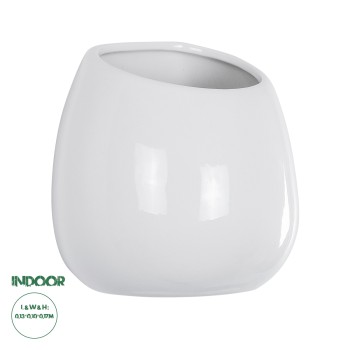 GloboStar® Artificial Garden GRENADA 20537 Διακοσμητική Κεραμική Γλάστρα Λευκή Φ12 x Υ13 GloboStar® Artificial Garden GRENADA 20537 Διακοσμητική Κεραμική Γλάστρα Λευκή Φ12 x Υ13