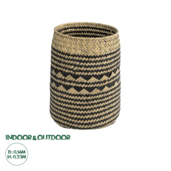 GloboStar® Artificial Garden VERMONT 20586 Διακοσμητικό Πλεκτό Καλάθι - Κασπώ Γλάστρα - Flower Pot Καφέ με Μαύρο Φ14 x Υ23cm GloboStar® Artificial Garden VERMONT 20586 Διακοσμητικό Πλεκτό Καλάθι - Κασπώ Γλάστρα - Flower Pot Καφέ με Μαύρο Φ14 x Υ23cm