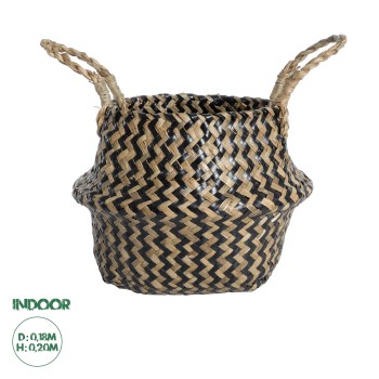 GloboStar® Artificial Garden SALVADOR 20588 Διακοσμητικό Πλεκτό Καλάθι - Κασπώ Γλάστρα - Flower Pot Καφέ με Μαύρο Φ18 x Υ20cm GloboStar® Artificial Garden SALVADOR 20588 Διακοσμητικό Πλεκτό Καλάθι - Κασπώ Γλάστρα - Flower Pot Καφέ με Μαύρο Φ18 x Υ20cm