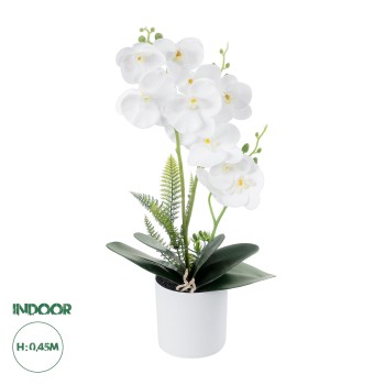 GloboStar® Artificial Garden WHITE ORCHID 21076 Διακοσμητικό Φυτό Λευκή Ορχιδέα Υ45cm GloboStar® Artificial Garden WHITE ORCHID 21076 Διακοσμητικό Φυτό Λευκή Ορχιδέα Υ45cm
