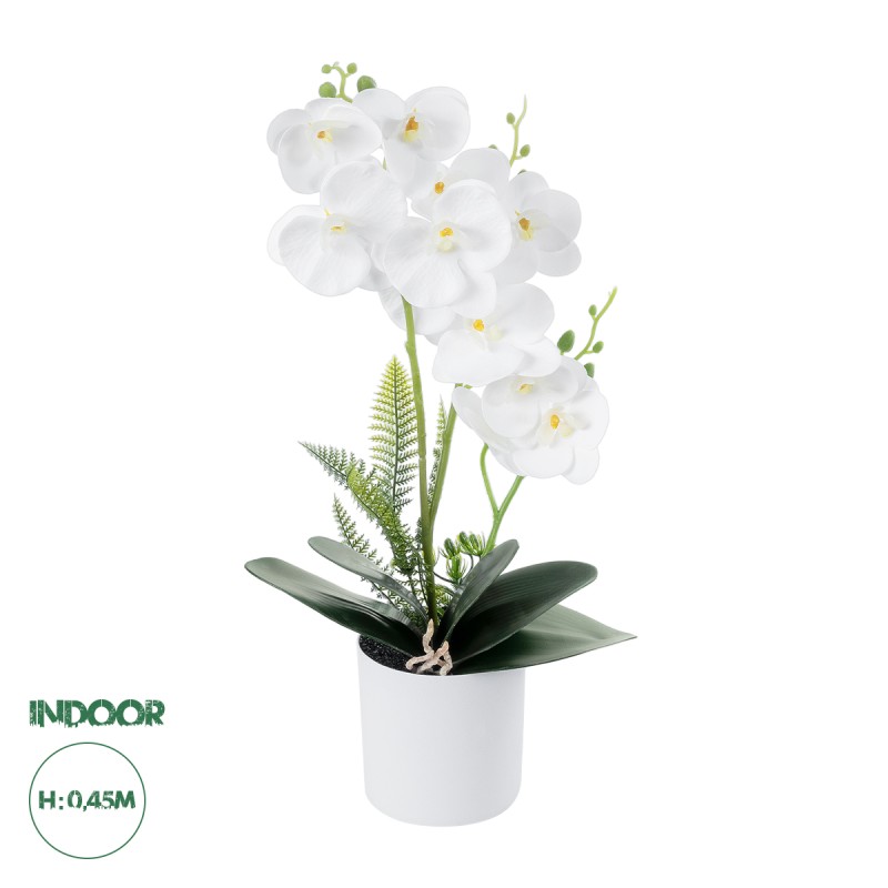 GloboStar® Artificial Garden WHITE ORCHID 21076 Διακοσμητικό Φυτό Λευκή Ορχιδέα Υ45cm GloboStar® Artificial Garden WHITE ORCHID 21076 Διακοσμητικό Φυτό Λευκή Ορχιδέα Υ45cm