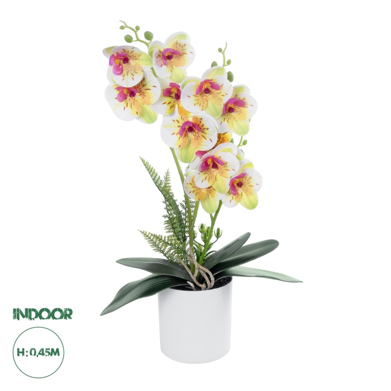 GloboStar® Artificial Garden WHITE - FUCHSIA ORCHID 21078 Διακοσμητικό Φυτό Λευκή - Φούξια Ορχιδέα Υ45cm GloboStar® Artificial Garden WHITE - FUCHSIA ORCHID 21078 Διακοσμητικό Φυτό Λευκή - Φούξια Ορχιδέα Υ45cm